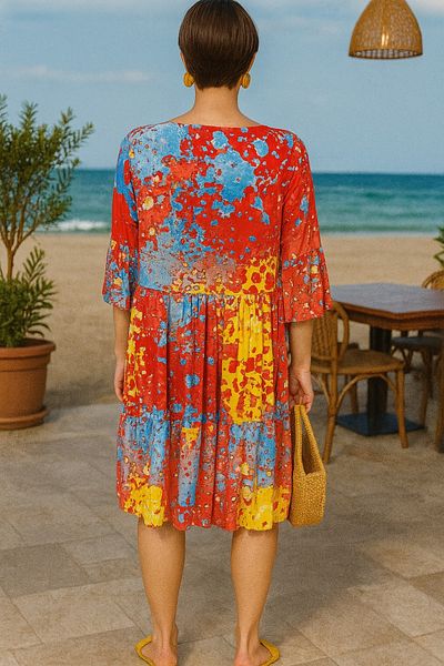 LaraLisa Collection Women's Summer Flounced Colorful Dress