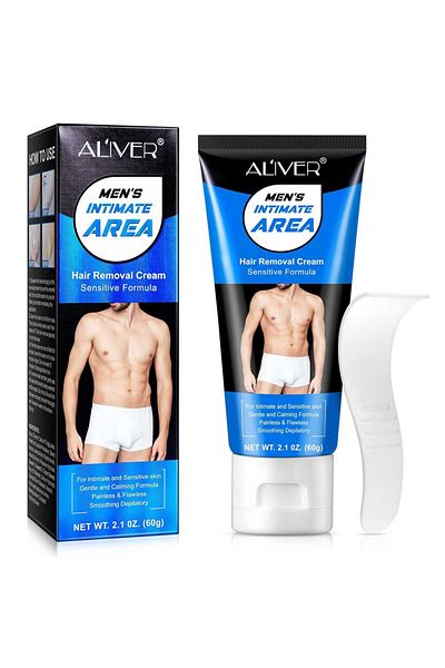 NOVA KISS Depilatory Cream for Men, Intimate Areas, Sensitive Skin, 60 g