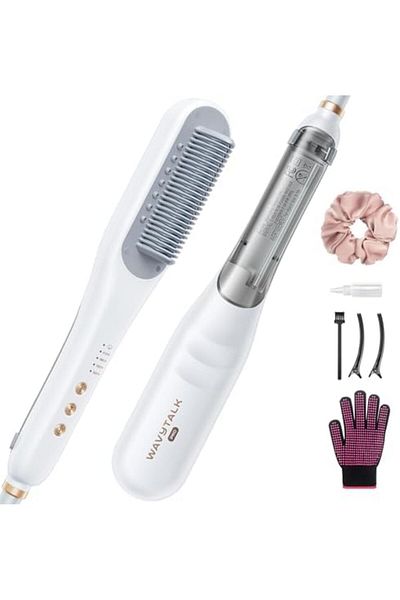 Generic Wavytalk Pro Steam Straightener Brush, Steamline Pro 3 in 1 Straightening Brush, Steam Reduces Damag