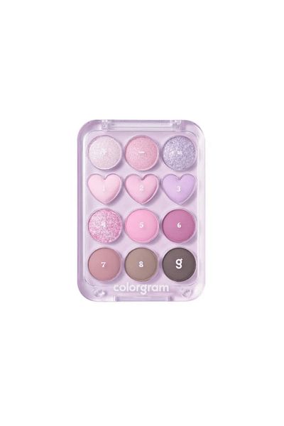 colorgram Pin Point Eyeshadow Palette #03 Pink + Lavender 8.9 g - a palette of lavender eyeshadows