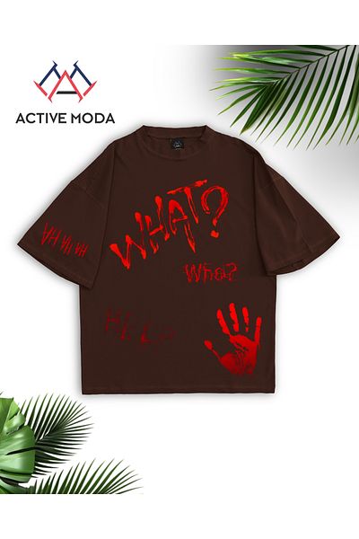 ACTIVE MODA -Men's Cotton Printed the End Short Sleeve Tshirt Oversize Large Size