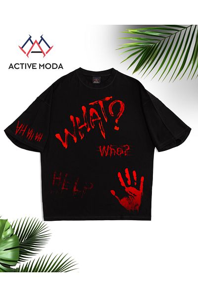 ACTIVE MODA -Men's Cotton Printed the End Short Sleeve Tshirt Oversize Large Size