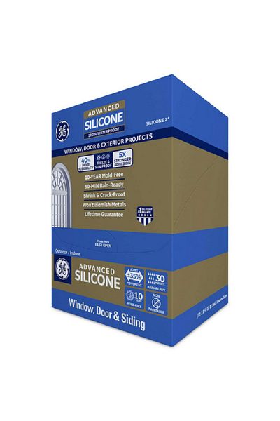 GE Advanced Waterproof Strong Adhesion Silicone 2 Window and Door Sealant Clear 2.8oz
