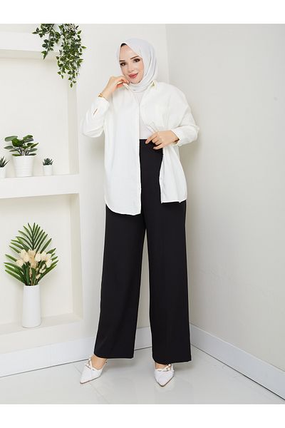 Moda İncir ELASTIC WAIST WIDE LEGS PANTS