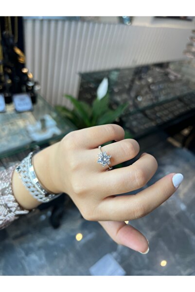 925Silver Lotus çiçeği yüzük ( büyük taşlı)