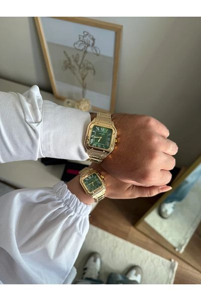 RoseandRoses Castana Special Design Couple Watch Gold (Green Dial)