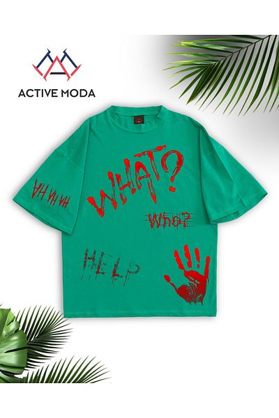 ACTIVE MODA -Men's Cotton Printed the End Short Sleeve Tshirt Oversize Large Size