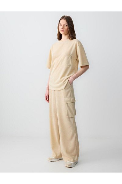 Jimmy Key Stone High Waist Wide Leg Glitter Knitted Trousers