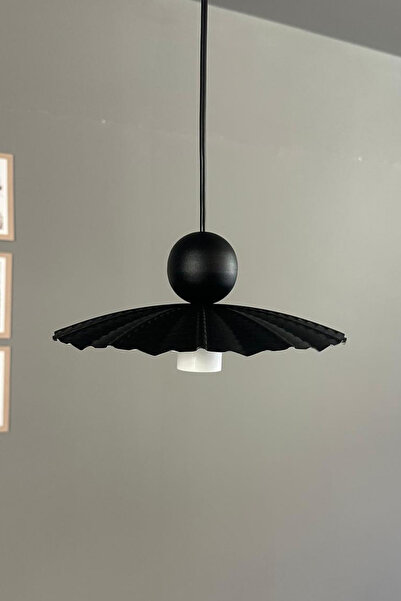 Bamyum Moriva Siyah Renk Metal Avize Siyah Boncuk Başlık Tekli Rustik Cafe Mo...