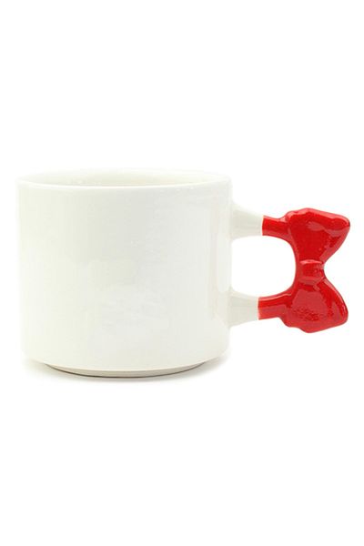 PALTO TASARIM Piuu! Handmade Cream Shiny Ribbon Handle Mug - Handcrafted Gift Mug Cup Mug