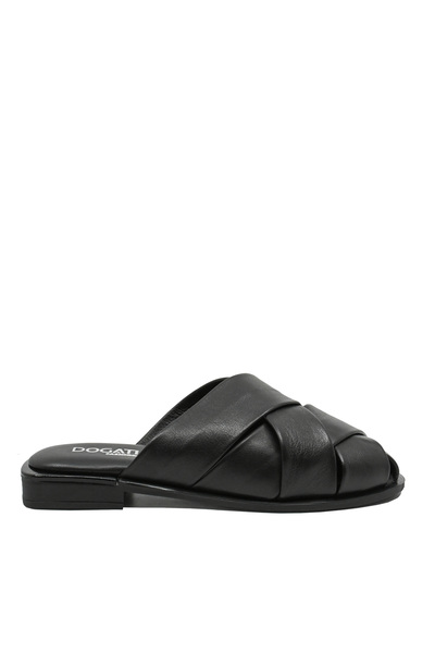 Dogati Soft black Dogati clogs made of genuine leather with braided straps