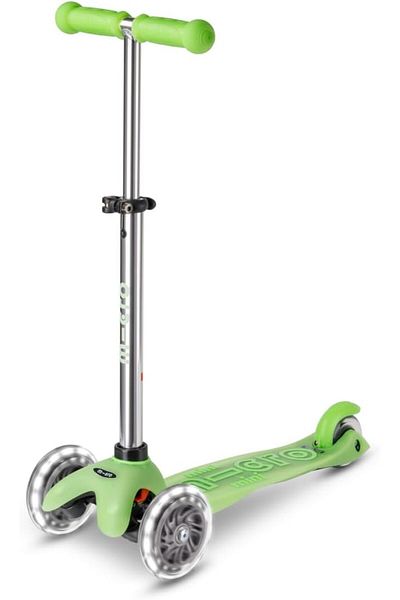 Micro Micro Kickboard | Mini Deluxe Glow Plus LED Scooter | Adjustable Handlebar | Lean-to-Steer | Lightwe