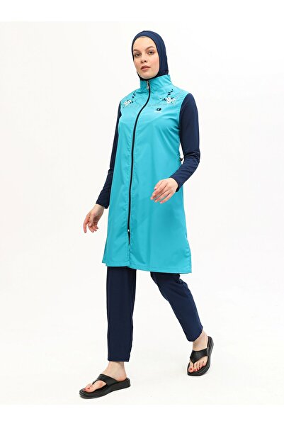 Ranuna Fully Covered Hijab Swimsuit - Turquoise - Ranuna