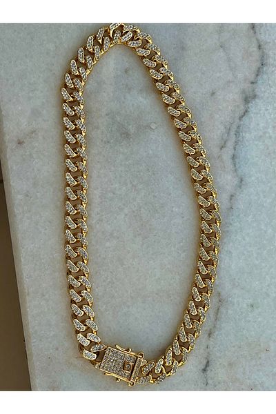 Naviforce Men's Zircon Stone Chain Necklace and Bracelet