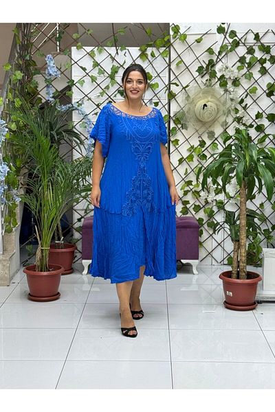 Punta Otantik VL1420 Hürrem Voile Dress Blue