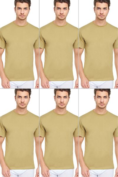 CENNETOĞLU Men's Slim Fit Crew Neck Undershirt 6 Pack