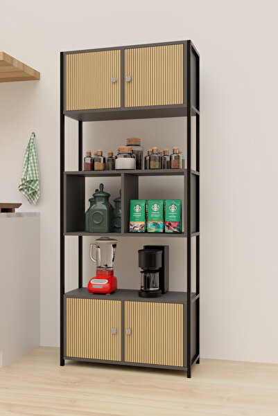 Remaks MOLİ Mutfak Dolabı Mutfak Rafı Çok Amaçlı Dolap-ANTRASİT-ARNO