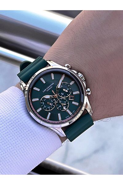 Lee Cooper Silicone Cord Inner Functions Active 5 Atm Water Resistant Men's Wrist Watch Elc.08170.375
