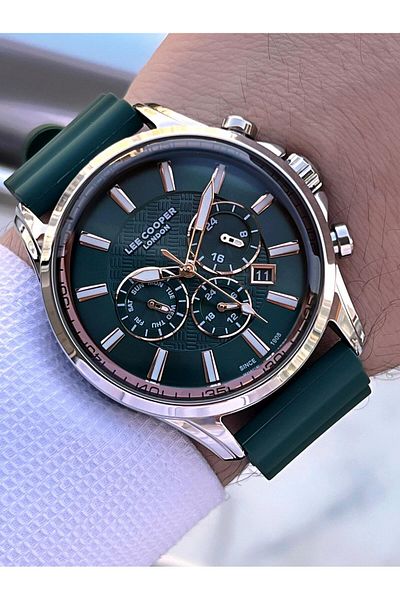 Lee Cooper Silicone Cord Inner Functions Active 5 Atm Water Resistant Men's Wrist Watch Elc.08170.375
