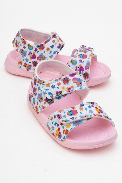 CCWAY AYAKKABI Children's Sandals Double Velcro Pink