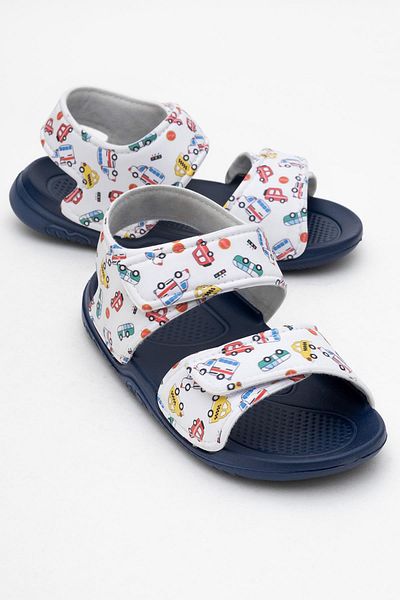 CCWAY AYAKKABI Children's Sandals Double Velcro Navy Blue