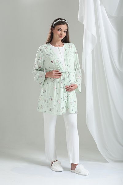 Tuba Lohusa Tuba Flowered Triple Pajama Set
