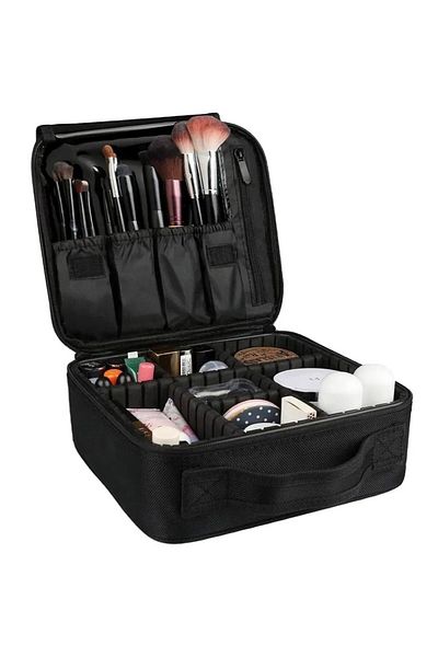 Aptel Geantă pentru cosmetice, neagră, 25.5x22.5x9.3 cm