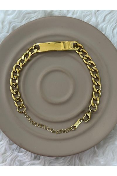 BY YASİN TOPÇU Minimal Metal Plate Bracelet