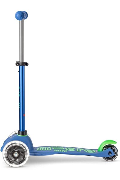 Micro Scooters Mini Deluxe Crystal Blue With LED Wheels MMD175 | Adjustable Handlebar | 3 Wheels | M