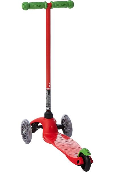 Micro Scooters - Mini Micro Sporty Red with Red T-Bar | Swiss Designed | Kids Scooter with LED Wheel