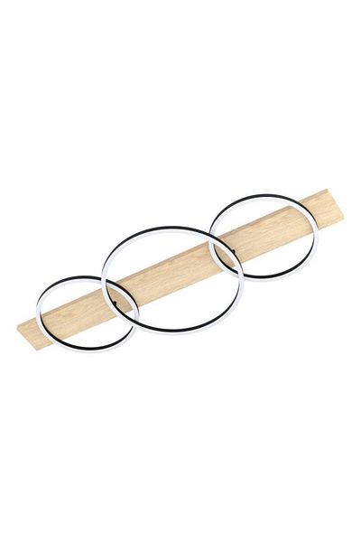 Eglo 901717 "Boyal" 101 cm Long Steel, Wood Black, Brown Ceiling Light
