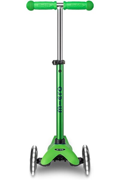 Micro Scooters - Mini Deluxe Green Blue with LED Wheels MMD174 |Adjustable Handlebar |3 Wheels |Max