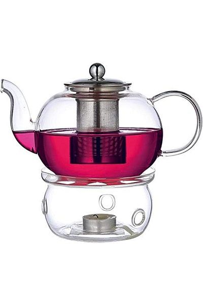 Blackstone Doublewall Teapot Set W/Stand TP213 1LTR and Free Tea Strainer