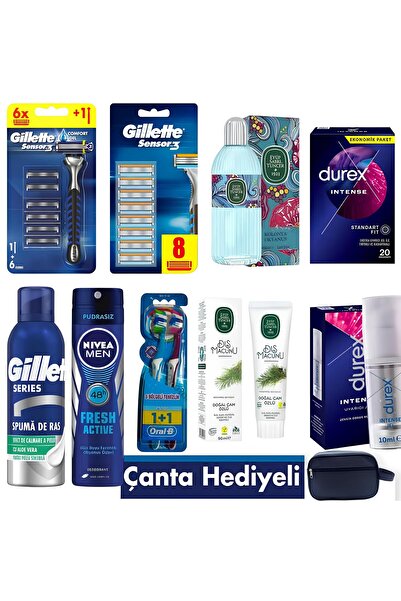 Gillette Deluxe Damat Düğün Kişisel Bakım Seti + Vegan Deri Lüx Çanta