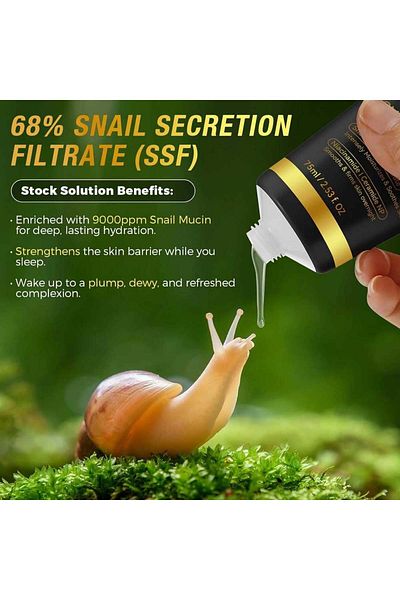 NOVA KISS Night Mask with Snail Mucin 68%, Collagen, Niacinamide, Intense Hydration, 75 ml