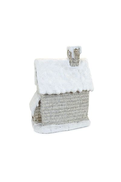 Chomik Winter Decoration, Ceramic, House With Lighted Windows, White And Beige, Led, 3xaaa, 25x18x36 Cm