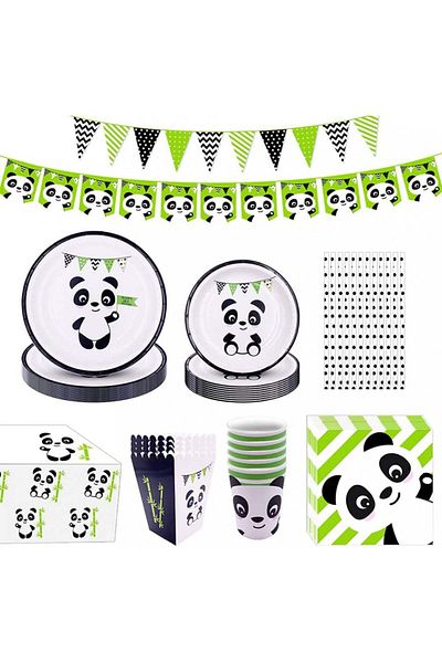 Forfamy party tableware set, paper, multicolor, 163 pieces