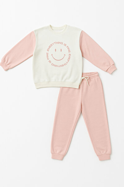 BONY SOCKS Dječja osmehnuta maska Štampano komplet trenerke roze