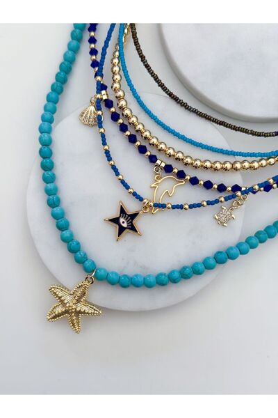 CHARMLUCKY RENKLİ BONCUK ÇOKLU KOLYE