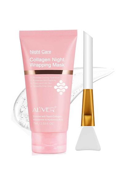 ALİVER Collagen Night Mask, Niacinamide, Deep Hydration, 75 ml