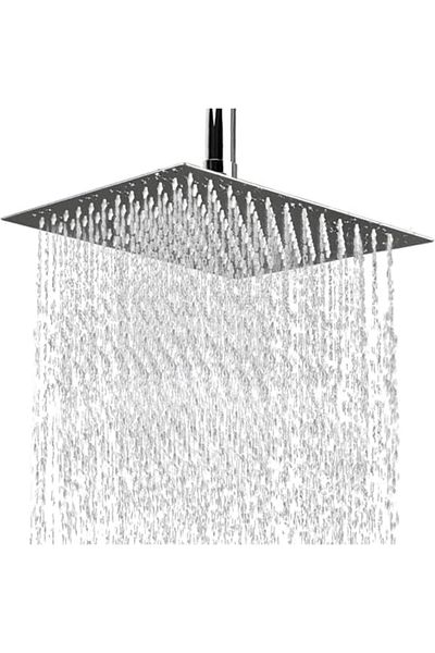 fitto Square Shower Head 25cm, High Pressure Ultra-Thin Stainless Steel Chrome-Plated