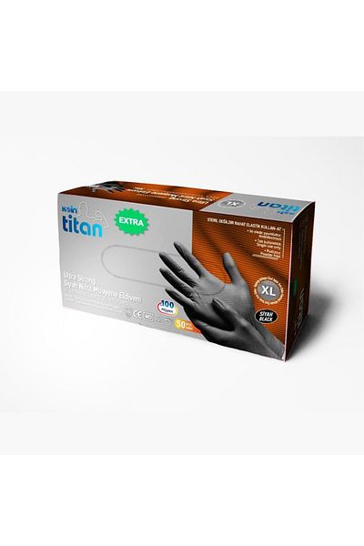 Ledarmy Coin Titan Extra Black Nitrile Exam Gloves Powder Free Ultra Strong Xlarge XL