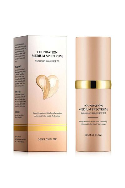 NOVA KISS Skin Tone Adaptable Foundation, Medium Spectrum, SPF 50, 4K Skin Evenness, 30 g