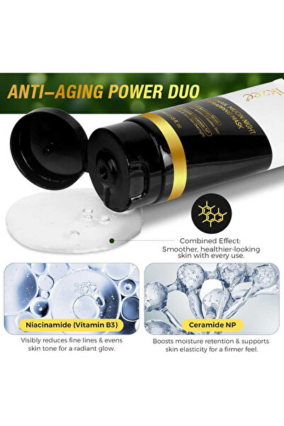 NOVA KISS Night Mask with Snail Mucin 68%, Collagen, Niacinamide, Intense Hydration, 75 ml