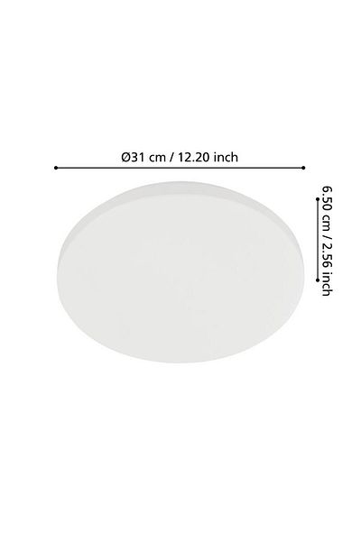 Eglo 901525 "Approdo" 31 cm Diameter Steel White Wall Ceiling Luminaire Ip54