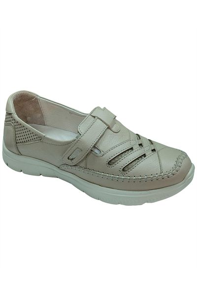 Malawi Two Hundred Thousand. Women's Beige (36-40) Leather Comfort Shoes