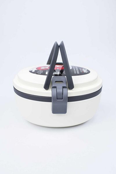 birizmoda Two-Tier Lunch Box with Spoon and Fork - White