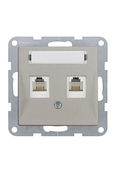PANASONIC Mecanism Priză Telefon 2xCAT3 cu Etichetă Karre Plus 55 Bronz