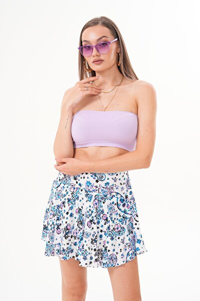 ŞİMAL Women's Patterned Skirt with Shorts 250540 -