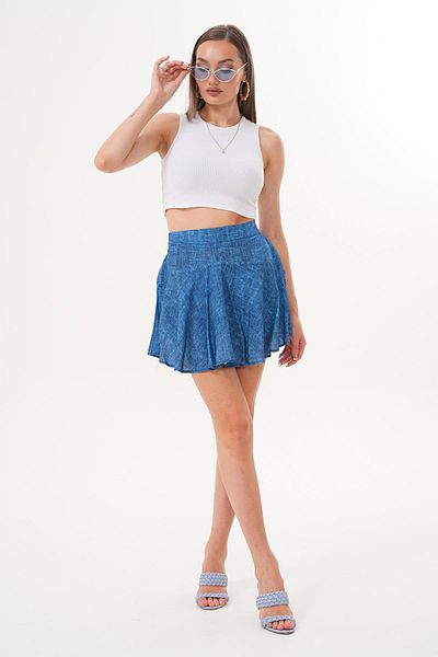 ŞİMAL Fusta cu model pentru femei cu pantaloni scurți 250540 -